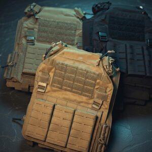 Quick Release Tactical Plate Carrier with 3 Mag Pouch